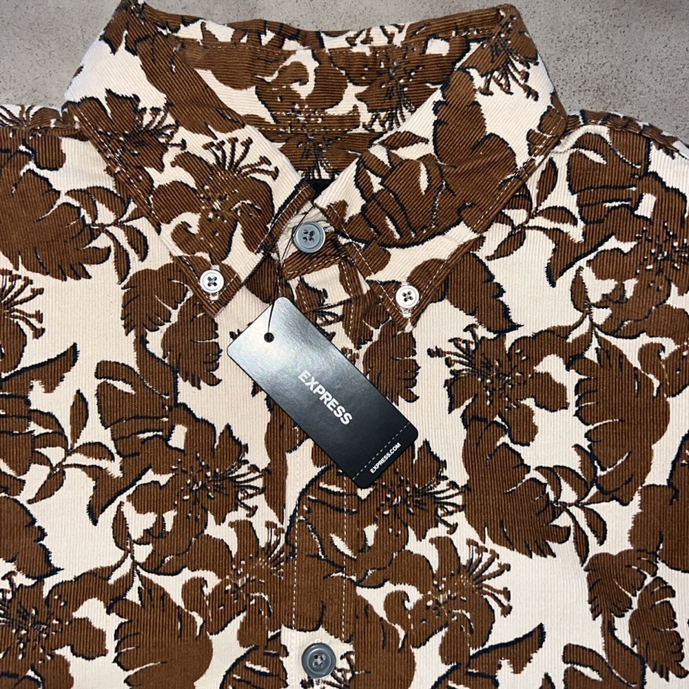 😎 Express floral corduroy shirt